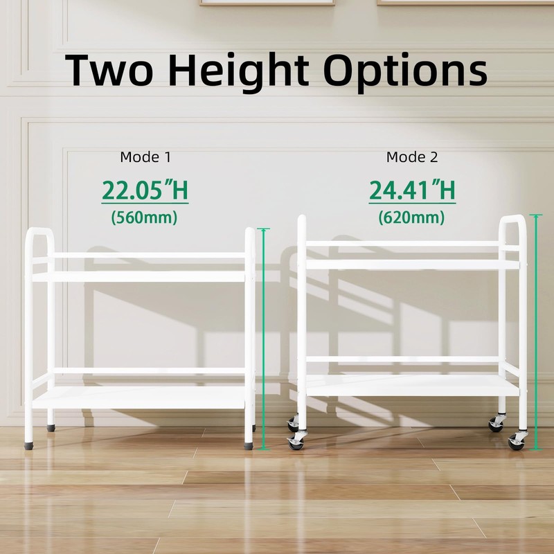 HDANI 2 Tier Under Desk Printer Stand with Storage,Microwave Storage