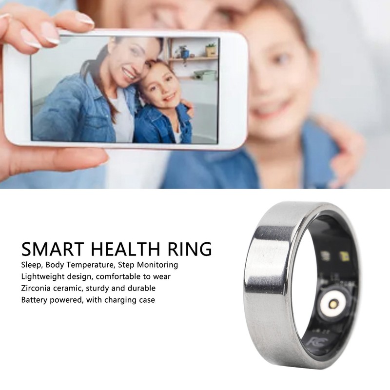 Smart Health Ring Sleep Temperature Steps Monitoring 18mah Lightweight Fitness