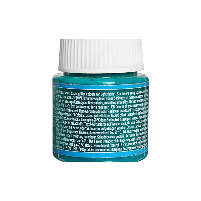 Pebeo Setacolor Light Glitter Fabric Paint 45-Milliliter Bottle, Emerald,Emerald