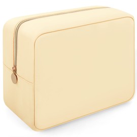 XSUIOY Makeup Bag Travel Bag Pouch for Purse, Cute Preppy Makeup Bag Cosmetic Zipper Pouch Purse Organizer Bag for Women, Waterproof Nylon Coin Pouch Sanitary Napkin Storage Bag for Work, Yellow