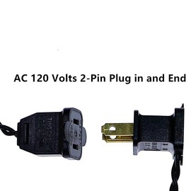 6 FT Black Extension Cord, Pack of 3 Pcs Jump Wire, US Style 2-pin Plug in, AC 120 Volts, for Christmas String Lights.