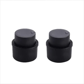 Kopida 2 Pcs Plastic Bottle Stopper, Soda Bottle Stopper, Reusable Bottle Cap for Soda, Fresh Drinks & Beverages, Black, Round