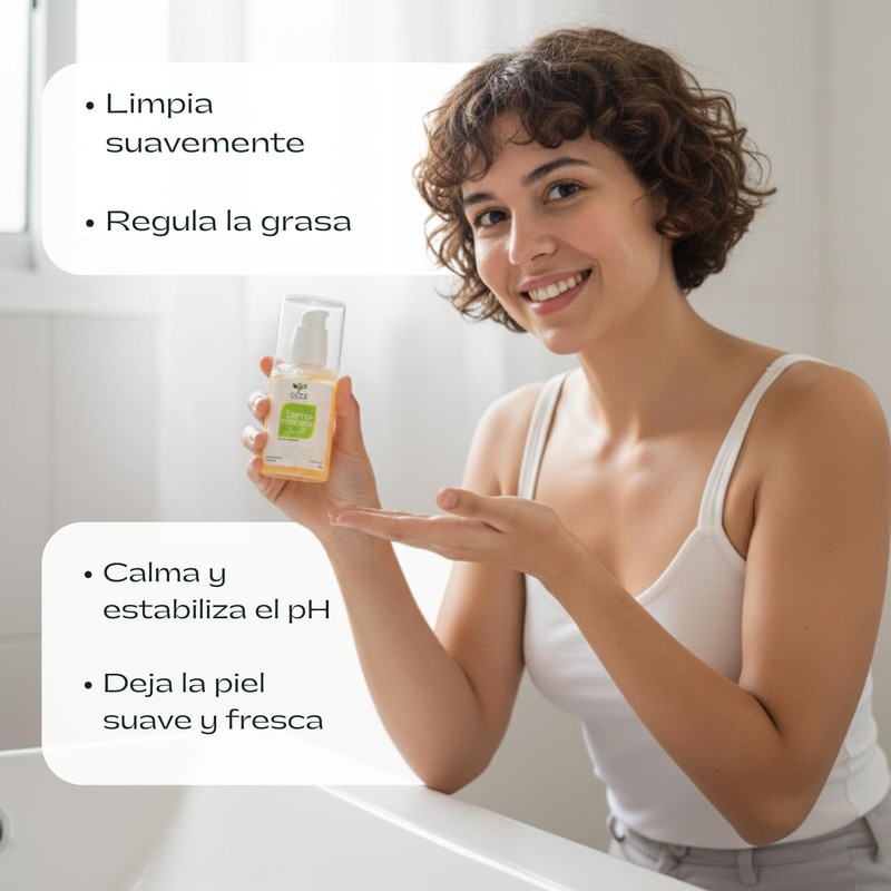 Dermolimpiador en Gel con Aloe Vera, Manzanilla y Mandarina, Fórmula
