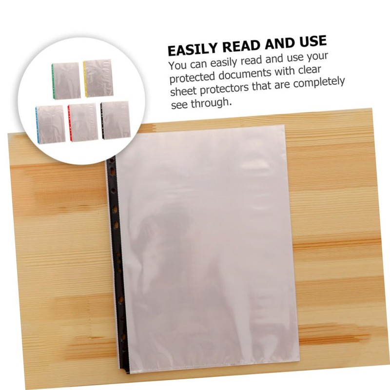 Operitacx 100pcs Sheet Data Protection Film Page Protector Colored Binder