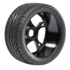 Buggy Tyre Rim Set Street with 5 Double Spoke Rim Black 1:8 partCore 320021