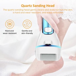White Electric Foot File Callus Remover Set, Waterproof, LCD Display, with Professional Pedicure Kit 9 Pieces