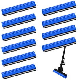 Willinglong 10 Pcs Roller Mop Refill Bulk Absorbent PVA Sponge Mop Head Replacement for Home Bathroom Business Garage Kitchen Cleaning (Yellow)
