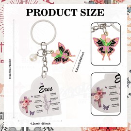 12Pcs Bible Verse Keychain Spanish Christian Gifts for Women,Llaveros Regalos Cristianos Para Mujer En Español,Recuerdos De Bautizo 15 Años Quinceañeras Primera Comunion Primera Comunion Boda Baptism