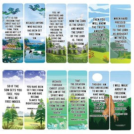 NewEights Meaningful Bible Verses About Freedom Bookmarks (10-Sets X 6 Cards) - Daily Motivational Card Set – Collection Set Book Page Clippers – Ideal for Church Ministry Gifts for Boys and Girls