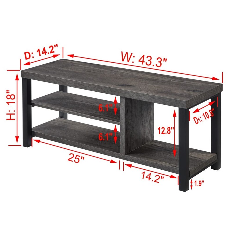 EXCEFUR Industrial Entryway Bench, Rustic Indoor Shoe Boot Storage Bench