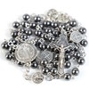 PLONKLY St Michael & St Benedict Hematite Rosary Necklace for