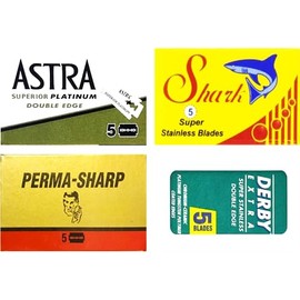 20 razor blades Sampler Astra, Derby, Vosk, Shark Hod