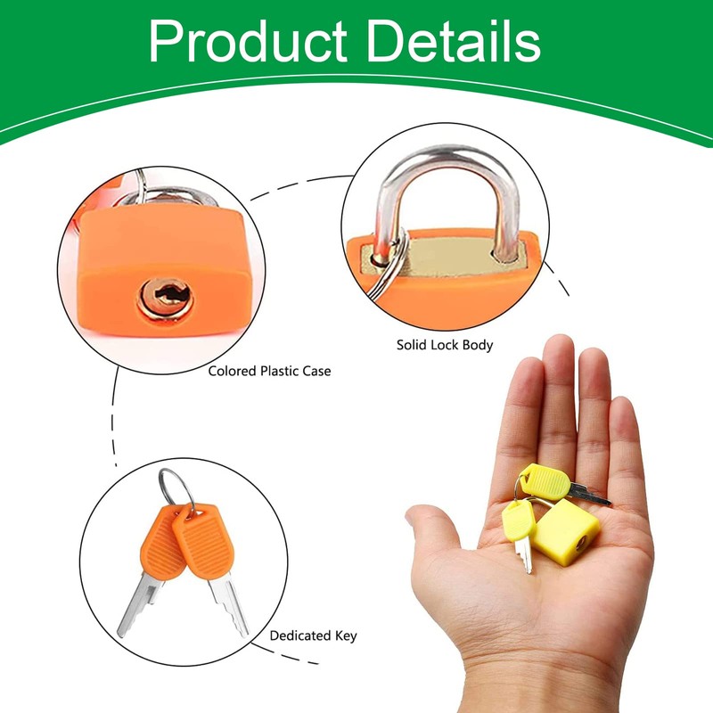 Dfuqanb Pack of 12 Suitcase Locks, Suitcase Lock with Key,