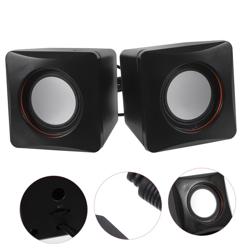 Angoily Computer Audio Speakers Mini Speaker for Desktop Portable Design
