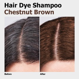 Hair Dye Shampoo, Semi-permanent Hair Color, Gray Hair Coverage Dye Shampoo, Hair Color Shampoo for All Hair Types, Easy to Use, Suitable for Home and Salon (Chestnut Brown)