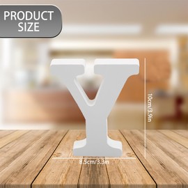 GLADFRESIT 1 Pcs Decorative Wood Letters for Crafts, Standing Letters Alphabet Letters for Children Baby Name Wedding Birthday Party Home Wall Decoration 4"