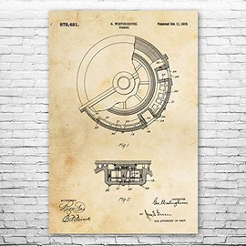 Westinghouse Turbine Poster Print, Engineer Gifts, Power Technician, Consultant Gift, Science Teacher, Industrial Decor Vintage Paper (5 inch x 7 inch)