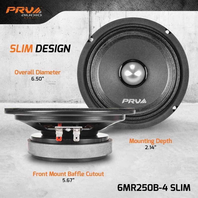 PRV Audio 2x PRV Audio 6.5" Midrange Bullet Shallow Car