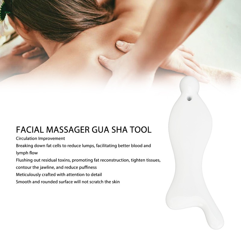 Facial Massager Gua Sha Tool Ceramic Reduce Puffiness Face Sculpting