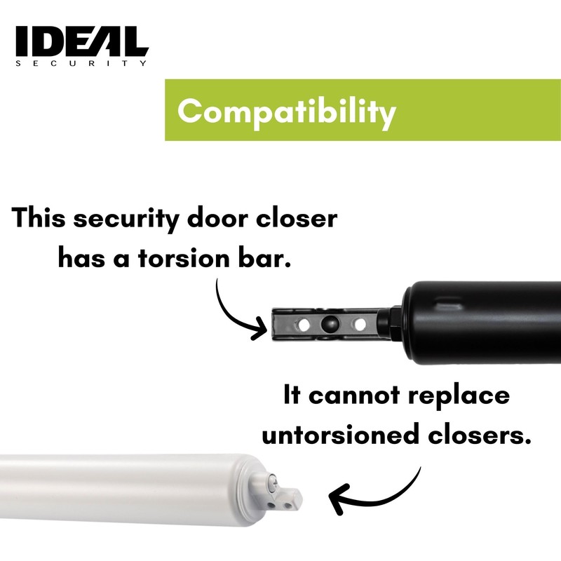 Ideal Security Model 8160 Heavy-Duty Pneumatic Storm Door Closer with