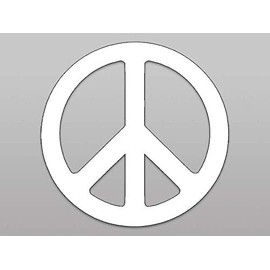 Peace Sign Car Magnet – Weatherproof Vinyl, 10cm Round, Removable & Durable, Strong Magnetic Hold, Minimalist Symbol for Vehicles, Lockers, Toolboxes & Fridges – Black or White (White)