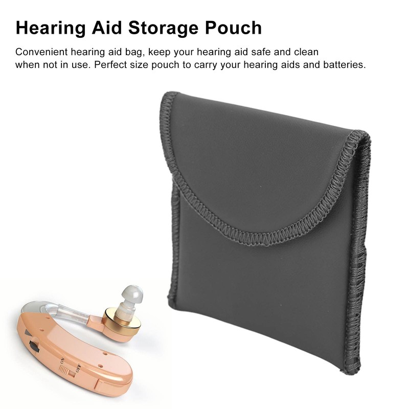 Hearing Amplifier Case, PU Leather Protection Case Pocket Size Carry