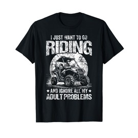 UTV lovers i just want to go riding UTV for men distressed T-Shirt