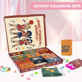 Christmas Advent Calendar 2025 Cheer Pins, 12 Days Xmas Countdown Calendar DIY Cheer Pins Set, Christmas Advent Calendar for Kids Teens Girls Women Creative Gifts