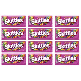 SKITTLES - Original, Wild Berry, Tropical, Smoothies, Sour, Brightside, All Lime - Full Size, Bite Size Candy, Individual Packs - Great For Holidays, Parties, Gifts & More ! (Wild Berry - 2.17 Ounce, 12 Count)