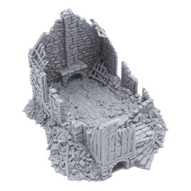 Ruined Barlyway Cottage by Printable Scenery, 3D Printed Tabletop RPG Scenery and Wargame Terrain 28mm Miniatures