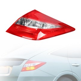 PIAOYUE- For 2010 2011 2012 Honda Crosstour Rear Lamp Tail Light Right Passenger Side Halogen Red and Clear Housing Red Lens