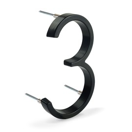 HASWARE Floating House Number Sign 5 inch (12 cm) Modern Door Numbers Signage Plaque Street Home Address Numerals (Upgraded Black, 3)
