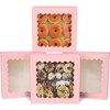 Gcardist Auto-pop Up Pink 20.3x20.3x6.4cm 12Pcs Cookie Box with Window