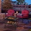 Happygrill Fire Pit with Firewood Rack and Wheels, Multifunctional Wood