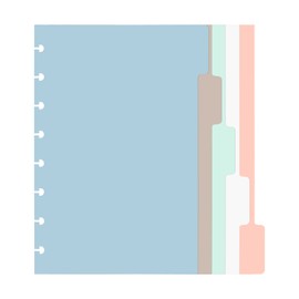 5 Tab Junior Size Disc Bound Dividers Notebook Discbound Planner Pocket Dividers Blank Index Divider for Discbound Notebooks Office Meeting College Notebook