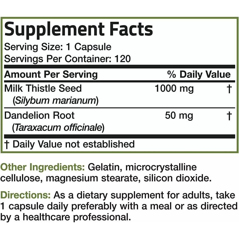 not apply Extracto De Cardo Mariano 1000 Mg (Silimarina) Capsulas