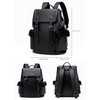 ROSTNK Leather Backpack for Men Black Laptop Computer Backpack Large