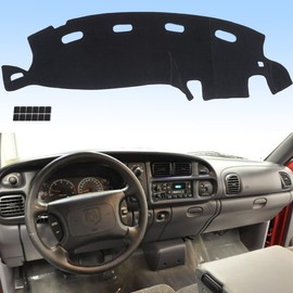 AUQDD Dashboard Cover Flannel Dash Mat Custom Compatible with 1998-2001 Dodge Ram 1500 /Ram 2500 /Ram 3500, Anti-Glare, Anti-Reflection, No Peculiar Smell