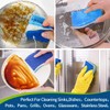 PUCITY Blue Wood Pulp Sponges 12Pack Non-Scratch Cellulose Scrub Sponge,