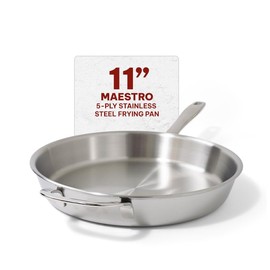 Beka Maestro Frying Pan Skillet - Stainless Steel Pan for Stainless Steel Cookware Set 5-Ply Construction, Oven Safe, Nonstick Frying Pan, Lead & Cadmium Free, Non Toxic Cookware - 11 Inch