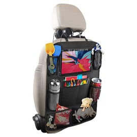 REQO Universal Backseat Car Organizer, With Touch Screen Tablet Holder, 9 Storage Bags Seat Back Protector, Durable Waterproof Oxford Fabric Automotive Seat Organizer,Car Travel Accessories (1 pack)