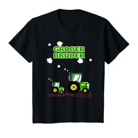Children's Big Brother Children's Tractor Boys Birth Gift Idea T-Shirt, black
