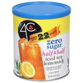 4C Zero Sugar Powdered Drink Mix Cannisters, Zero Sugar Half & Half 1 Pack, 22 Quarts, Family Sized Cannister, Low Calorie, Thirst Quenching Flavors