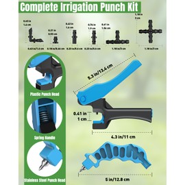 Pawfly Drip Irrigation Hole Punch Tool & Tubing Cutter Kit, Drip Irrigation Punch Tool for 16-20 mm PE Tubing, Drip Punch Tools & Cutter with 150 Barbed Connectors for Sprinkler Setup