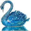 HDCRYSTALGIFTS Blue Swan Hinged Jewelry Box Ring Earrings Jewelry Organizer
