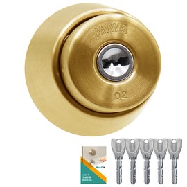 Miwa Lock U9 Cylinder Lock LAMA DA Key Replacement Door Thickness 1.3 - 1.6 inches (33 - 41 mm), Gold (BS Color) MCY-111, Includes 3 Keys