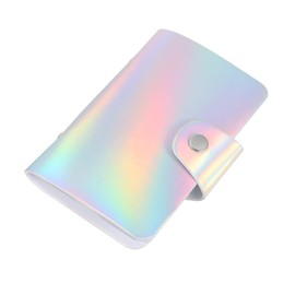 Gatuida Shiny Nail Stamping Plate Bag with Snap Button Closure Multi Card Storage Pouch for Organizing Up to Nail Templates Stylish Holographic Design and Professionals