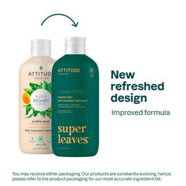 ATTITUDE Bubble Bath, EWG Verified, Plant and Mineral-Based, Dermatologically Tested, Vegan Body Care Products, Orange Leaves, 473 mL (Pack of 6)