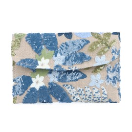 LHHMZ Women’s Floral Embroidery Clutch Bag Handmade Flower Straw Clutch Handbags for Weeding Party Vacation