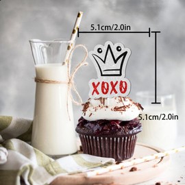 18pcs Pink Glitter Dessert Cupcake Topper for Long Eyelashes Big Eyes Love Lip XOXO Theme Decor Supplies Lady Women Girls Birthday Wedding Bachelor Engagement Party Decoration